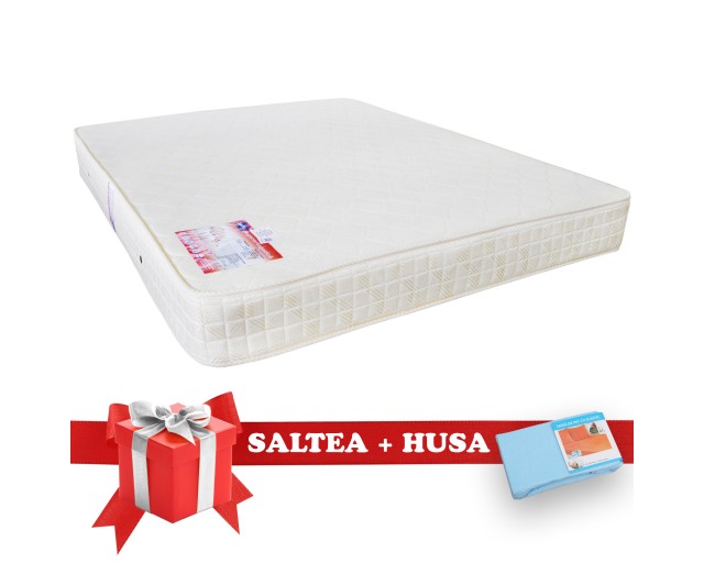 Set Saltea SuperOrtopedica Saltex 1400x2000 + Husa cu elastic